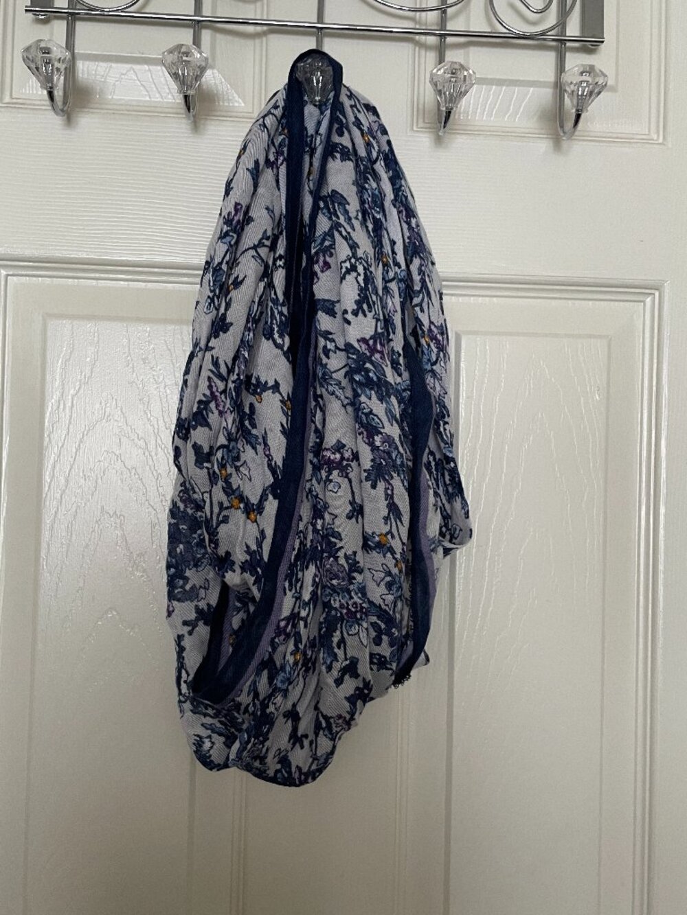 Lightweight Blue Floral Scarf